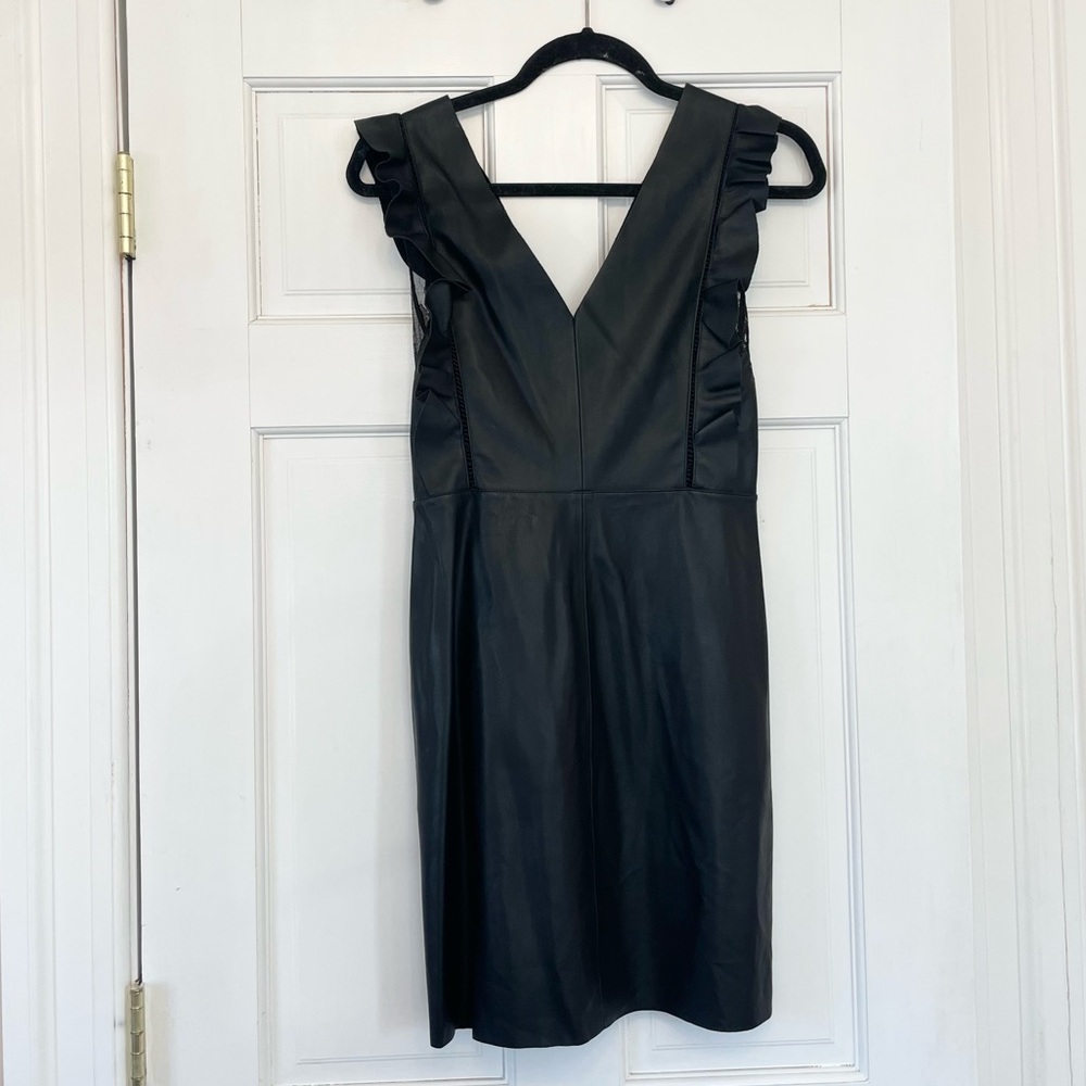 Zara Black Faux Leather Dress - Size M